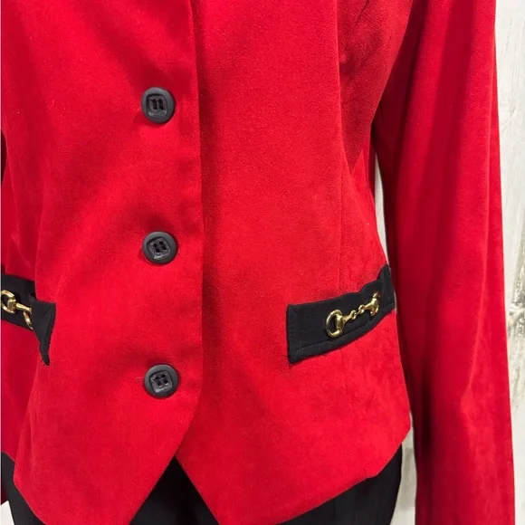 R& K Originals Vintage Red and Black Blazer with‎ Pants Set - Picture 3 of 13